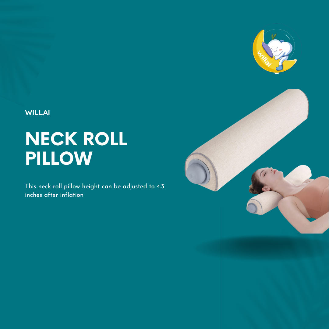 Inflatable Round Cervical Roll Cylinder Bolster Body Pillow With