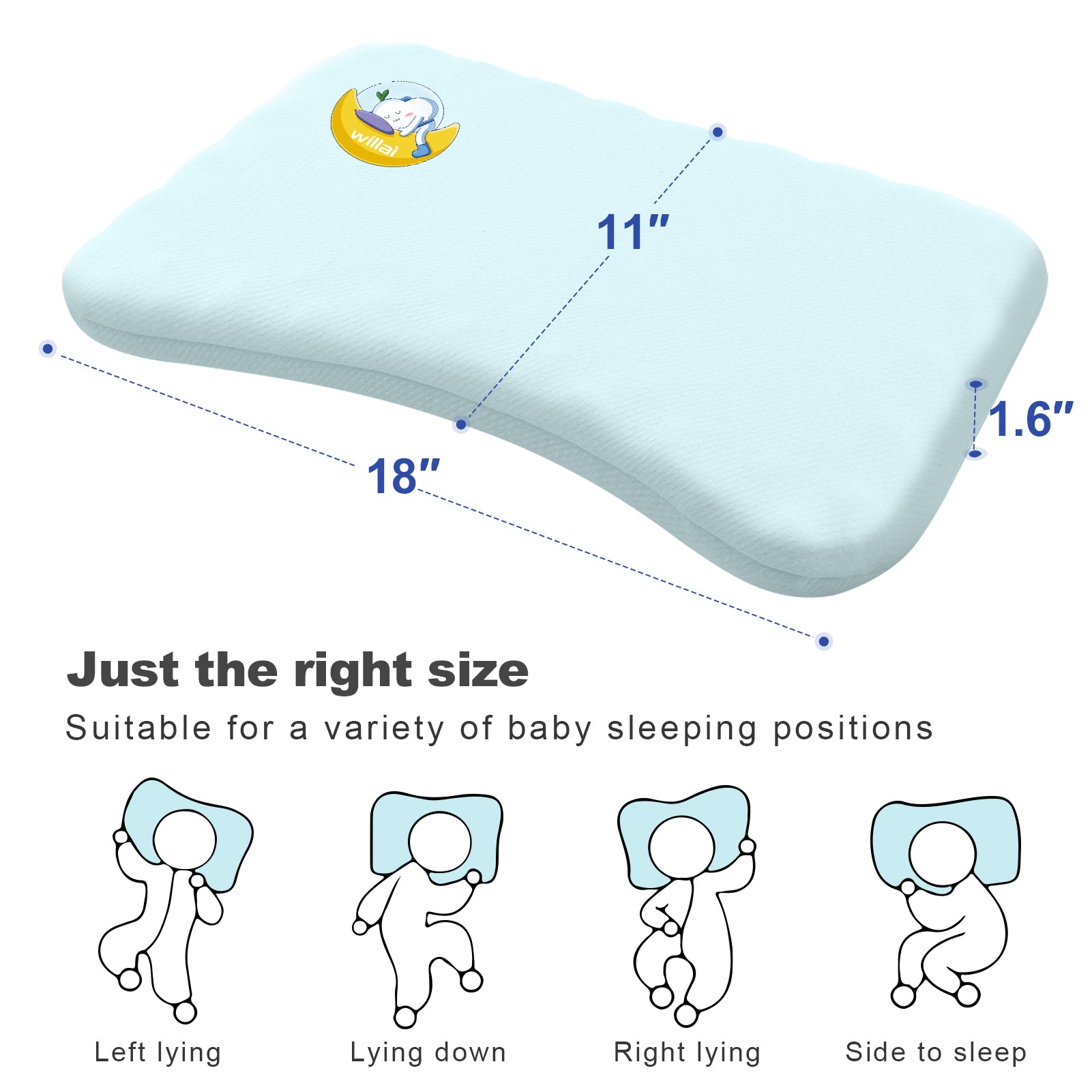 Willai 4D Nano Slicone Baby Pillow For Sleeping 3